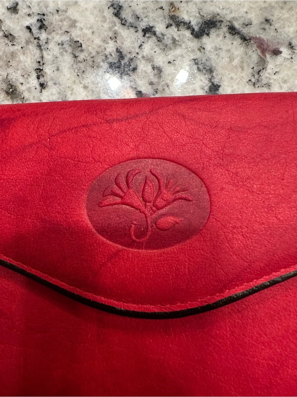 Vintage Buxton Leather Wallet - Genuine Top Grain Cowhide - Red Clutch